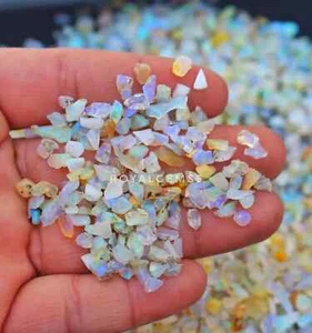 100 Pcs Lot AAA Natural Multi Flash Ethiopian Opal Rough Welo Fire Opal Stone - Picture 1 of 1