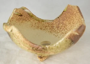 4.75" Japanese Yokkaichi Handmade Rustic Boat Bonsai Pot/Bowl, Cactus Planter - Picture 1 of 5