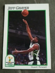 1991-92 Hoops Milwaukee Bucks Basketball Card #391 Jeff Grayer - Picture 1 of 2