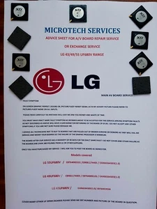 LG 55UF680V 49UF680V 43UF680V GRAPHIC CHIP FITTING REPAIR SERVICE READ ADVERT - Picture 1 of 8