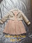 Girls Caramelo Dress And Coat AGE 4-5 wore once