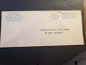 USS SWALLOW AM-65 Naval Cover 1937 Naval Cover to Battleship USS ARIZONA - Picture 1 of 2