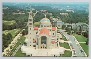 Aerial View National Shrine of the Immaculate Conception Washington DC Postcard - Picture 1 of 2