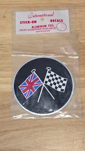VINTAGE ALIMEX ENGLAND KARIERT ALUFOLIE AUTO AUFKLEBER STICKER NEU NOS HOLLAND - Bild 1 von 2