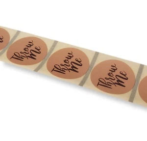 25mm KRAFT MARRÓN REDONDO TIRARME ETIQUETAS PEGATINAS PARA BOLSAS O CAJAS DE CONFETI - Imagen 1 de 1