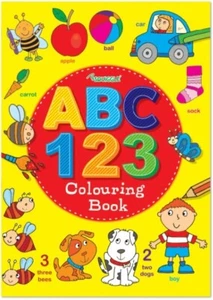 Fun Learning Learn Practice Alphabet & Numbes Colouring Book A4 Children Kids - Foto 1 di 4