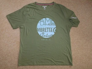 LAMBRETTA T Shirt in Olive green with pale blue front details 4XL 50" - Picture 1 of 4