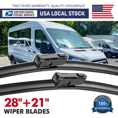 Limpiaparabrisas delantero duradero 28"+21" apto para Ford Transit-250 2015-2021 para todas las estaciones Foto 1 de 4
