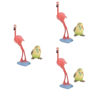  6 stücke Kind Emulation statisch feste Vogel Modell lebhafte Papagei-Flamingo - Bild 1 von 12