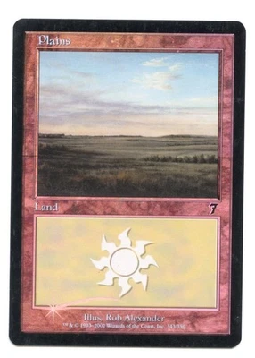 MTG Plains Foil Card - Seventh Edition MP Condition - Land Collectible-07ao - Image 1 of 2