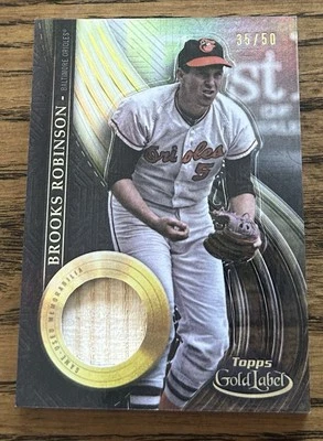 2022 Topps Gold Label Legends Bat Relics #MLRBR Brooks Robinson #/50 Orioles - Image 1 of 2