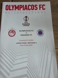 7th November 2024 OLYMPIAKOS V GLASGOW RANGERS EUROPA LEAGUE PHASE 24/25 VGC L7 - Picture 1 of 2