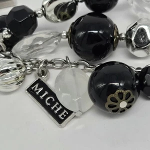 Miche Purse Charm Ebony Silver Black Key Chain Charmer - Picture 1 of 3