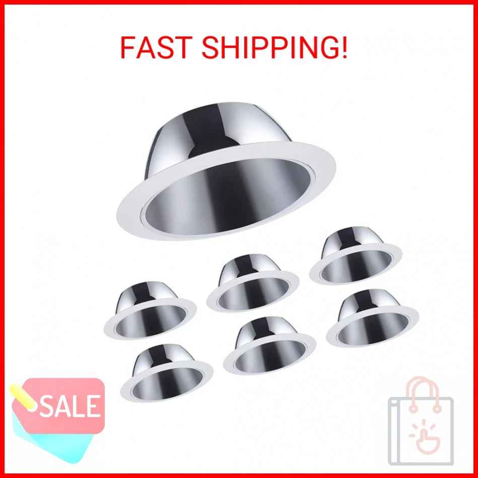 TORCHSTAR 6 Inch Brighter Classic Recessed Can Light Trim Step Baffle with Deta