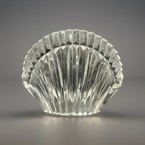 Vintage Signed Waterford Crystal Scallop Clam Shell Sculpture/Paperweight 4.5" - Picture 1 of 8