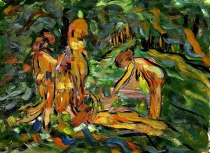 Frauen spielen im Gras - signiert, nummeriert, limitierte Auflage - von F. DeTrolio - Bild 1 von 10