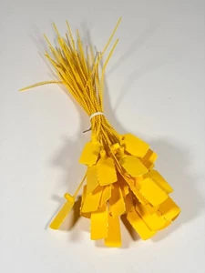 50 X Security Tags Plastic Pull Ties Secure Anti-Tamper Numbered Seals Yellow - Picture 1 of 3