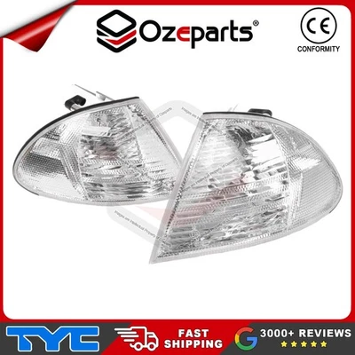 Pair LH + RH Corner Light Lamp Clear For BMW 3 Series E46 Sedan 1998~2001 - Image 1 of 4