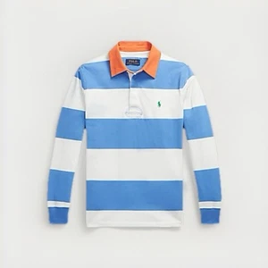 Polo Ralph Lauren BUNT STRIPED COTTON JERSEY RUGBY SHIRT - JUNGEN Big Boy XL NWT - Picture 1 of 5