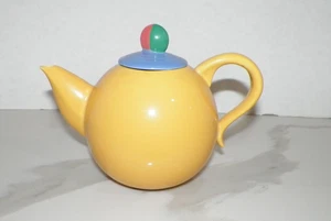 VINTAGE LINDT STYMEIST YELLOW & MULTICOLOR  INDIVIDUAL TEA POT - Picture 1 of 10