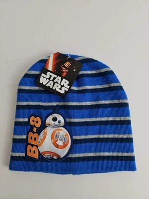 Disney Star Wars BB-8 Niños Gorro Tejido Sombrero NUEVO Azul Rayas Gorra Temporada de Invierno  Foto 1 de 4