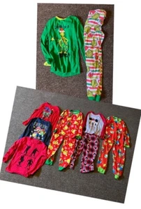 boys size 8 christmas Lot Including 3 Shirts And 4 Sets Of Pajamas Free Shipping - Picture 1 of 6