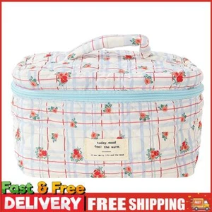 Frauen Blumen Kosmetiktasche Bedruckt Baumwolle Gepolstert Organizer Tasche Weiblich Reisetasche - Bild 1 von 5