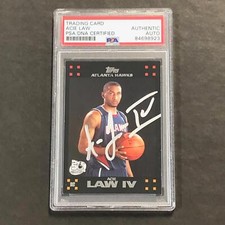 2008-09 Topps #121 Acie Law IV Signed AUTO PSA Slabbed Hawks