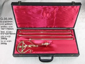 BRASS CROZIER Polish Bishop Staff in Crosier Case, 70.67" H Metal Staff G-35-XN - Picture 1 of 12