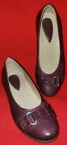 Ballerine donna Ecco taglia 4,5M 35EU marroni con fibbie accento tacco zeppa anteriore - Foto 1 di 11