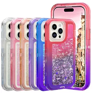 For iPhone 14 13 12 Pro Max Shockproof Bling Glitter Girl Cute Phone Case Cover - Picture 1 of 17