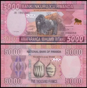 2014 Rwanda 5000 Francs BANKNOTE CURRENCY UNC - Picture 1 of 1