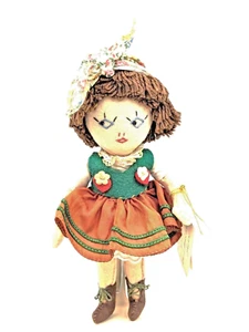 Tela de fieltro de 7,5" muñeca artesanal hilo pelo pequeña casa en la pradera Laura - Imagen 1 de 7