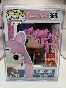 Funko Pop! Sailor Moon Black Lady #368 2018 SDCC Firmado Doble Cotización ¡Sandy Fox! - Imagen 1 de 13