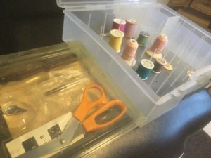 Bundled SewingX2 Plastic Organizers x17 Variety Colored-Thread,Notions,Spools GC - Picture 1 of 8