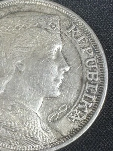1929 Latvia 5 Lati Silver Coin .835 CHOICE GEM COIN! Rare & Cheap! - Bild 1 von 7