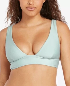 Volcom BLUE FOG Juniors' Simply Seamless Bralette Bikini Swim Top, US X-Large - Picture 1 of 4