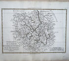 Bonne Map 1787 GOVERNMENTS OF LA MARCHE, LIMOSIN, AUVERGNE, BOURBONNOIS France