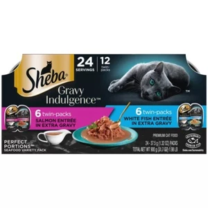 Sheba Gravy Indulgence Adult Wet Cat Food, Variety Pack Flavor,2.64 Oz (12 Pack) - Picture 1 of 9