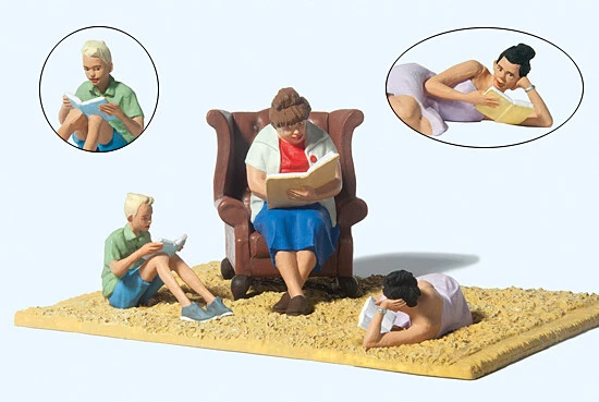 Preiser Spur II 44939 Figuren-Set Lesefieber 1:22,5 - Bild 1 von 1
