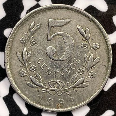 1899 Nicaragua 5 Centavos Lot#M3773 Cleaned Cover
