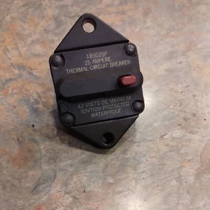 Interruptor de circuito térmico de 25 amperios montado en panel 185025P usado - Imagen 1 de 2