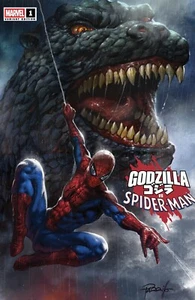 GODZILLA VS SPIDER-MAN #1 MARVEL Parrillo Rebel Base Exc FULL ART 2 Set PRESALE - Picture 1 of 4