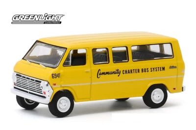 Ford Club Wagon 1968 sistema de autobuses chárter Greenlight Community 1/64 coche diecast Foto 1 de 3