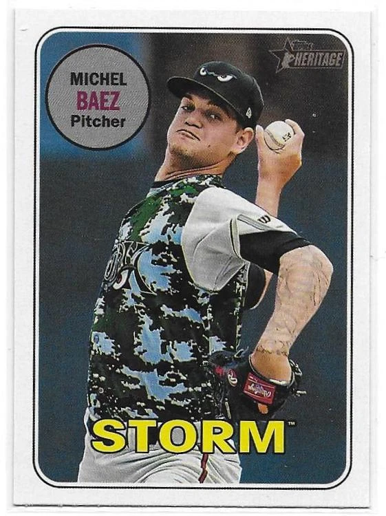 2018 TOPPS HERITAGE MINORS - MICHAEL BAEZ (SP - #210) - Image 1 of 1