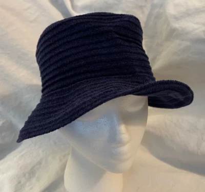 Sombrero cubo tejido pesado vintage para dama azul marino talla única Foto 1 de 4