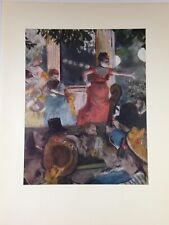 1952 Vintage Full Color Art Plate "Cafe Concert at LES Ambassadeurs" Degas Litho