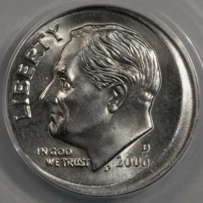 2006 D ANACS MS64 Uncentered Broadstruck Dime Mint Error Rare Date - Image 1 of 4