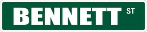*Aluminum* Bennett 4" x 18" Metal Novelty Street Sign SS 535 - Picture 1 of 2