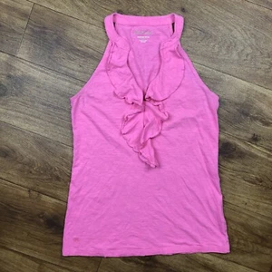 Lilly Pulitzer Women Sz XS Pink Shay Tank Ruffle Neck Shirt - Bild 1 von 7